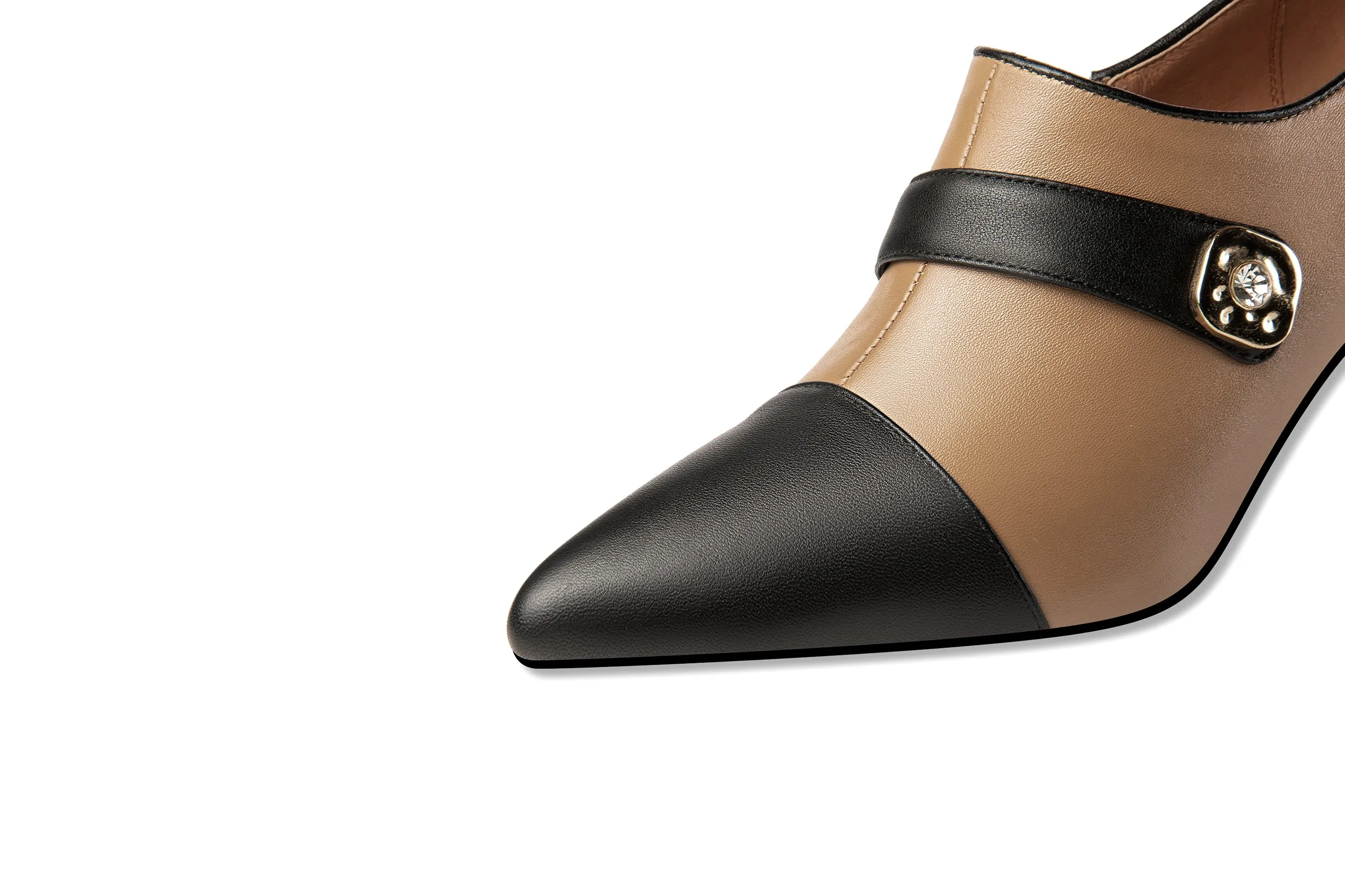 TinaCus Handmade Women's Side Zip Up Genuine Leather Sexy Heel Pumps