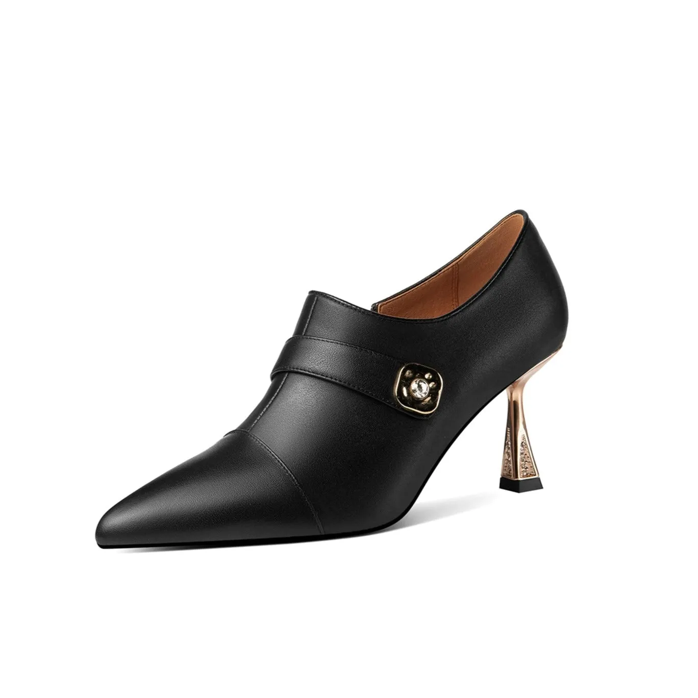 TinaCus Handmade Women's Side Zip Up Genuine Leather Sexy Heel Pumps